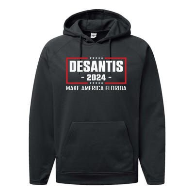 Ron DeSantis 2024 Make America Florida Performance Fleece Hoodie