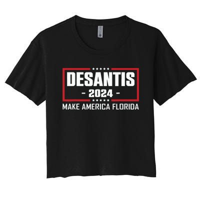 Ron DeSantis 2024 Make America Florida Women's Crop Top Tee