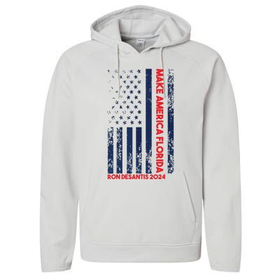 Ron DeSantis 2024 Make America Florida Performance Fleece Hoodie