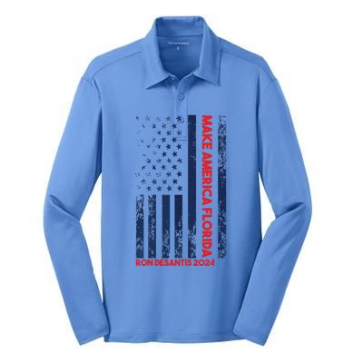 Ron DeSantis 2024 Make America Florida Silk Touch Performance Long Sleeve Polo