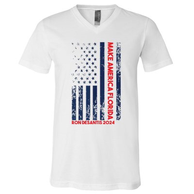 Ron DeSantis 2024 Make America Florida V-Neck T-Shirt