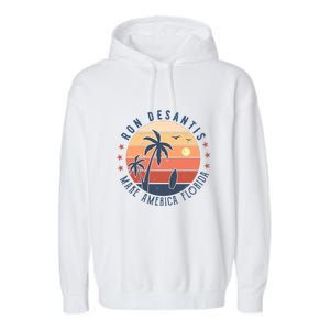 Ron DeSantis 2024 Presidential Election Republican Florida Garment-Dyed Fleece Hoodie