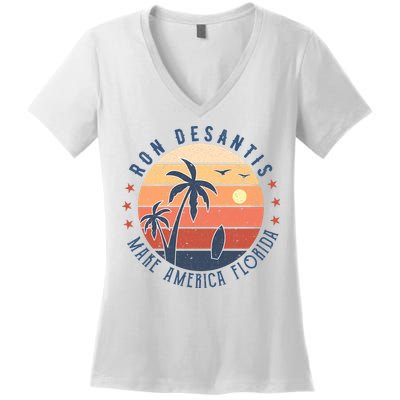 Ron DeSantis 2024 Presidential Election Republican Florida Women's V-Neck T-Shirt