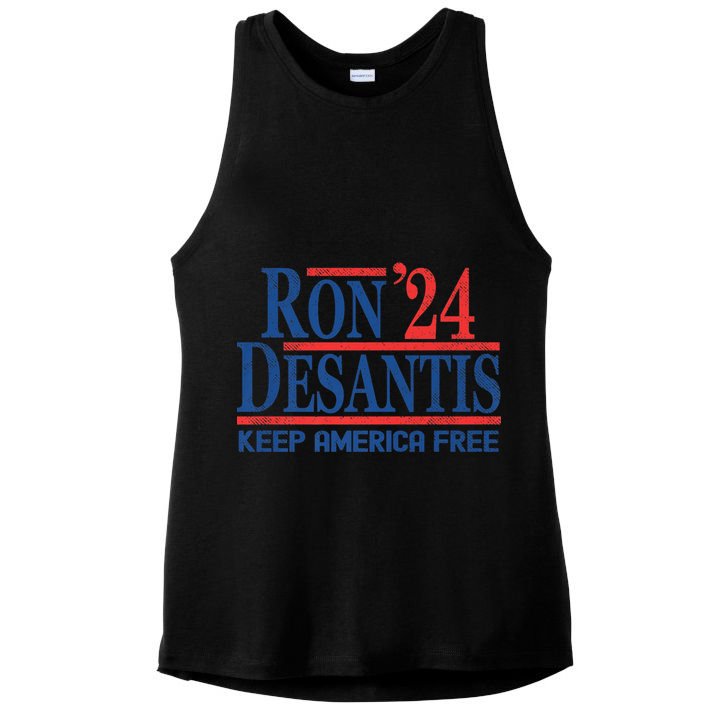 Ron DeSantis 2024 Keep America Free Ladies PosiCharge Tri-Blend Wicking Tank