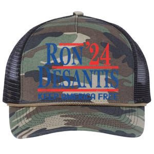 Ron DeSantis 2024 Keep America Free Retro Rope Trucker Hat Cap