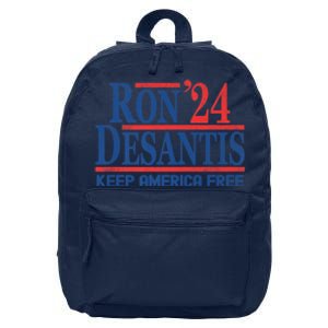 Ron DeSantis 2024 Keep America Free 16 in Basic Backpack