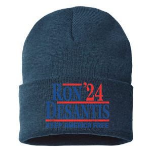 Ron DeSantis 2024 Keep America Free Sustainable Knit Beanie