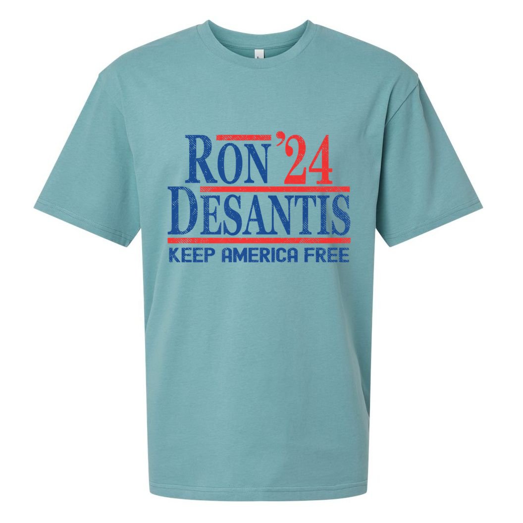 Ron DeSantis 2024 Keep America Free Sueded Cloud Jersey T-Shirt