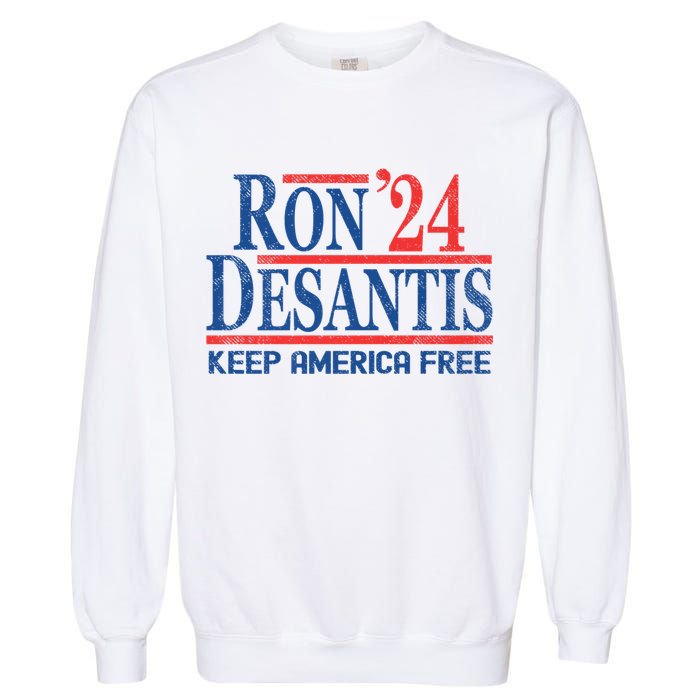 Ron DeSantis 2024 Keep America Free Garment-Dyed Sweatshirt