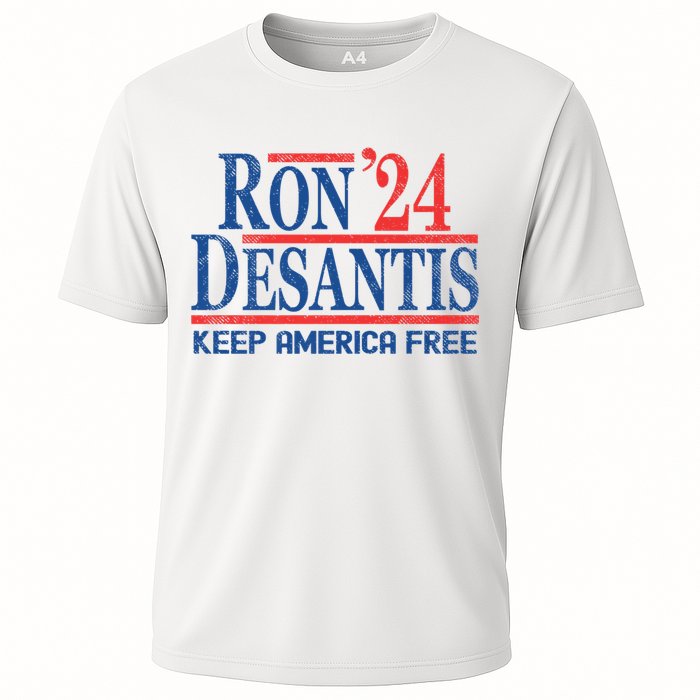Ron DeSantis 2024 Keep America Free Cooling Performance Crew T-Shirt
