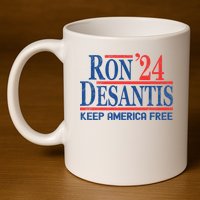 Ron DeSantis 2024 Keep America Free 11oz C Handle Ceramic Mug
