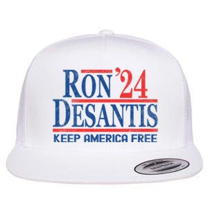 Ron DeSantis 2024 Keep America Free Flat Bill Trucker Hat