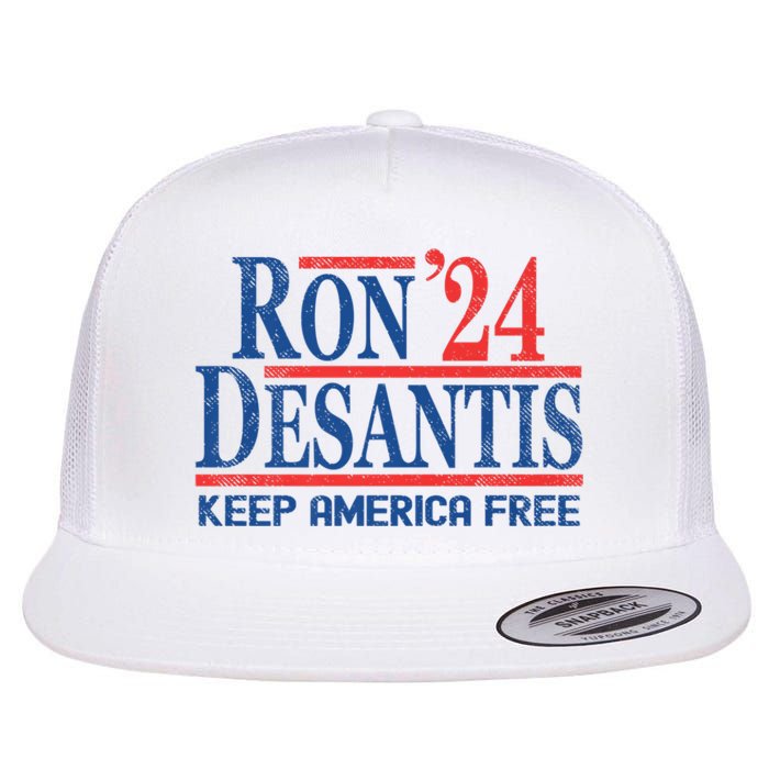 Ron DeSantis 2024 Keep America Free Flat Bill Trucker Hat