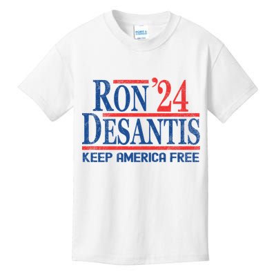 Ron DeSantis 2024 Keep America Free Kids T-Shirt