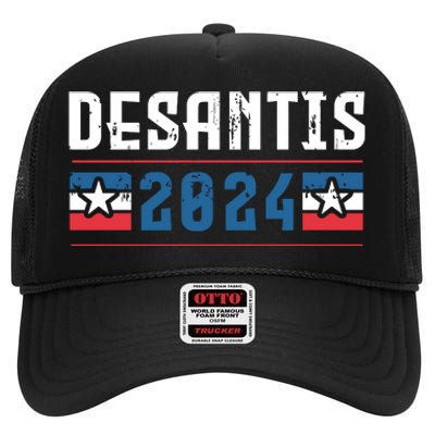 Ron Desantis 2024 For President High Crown Mesh Back Trucker Hat