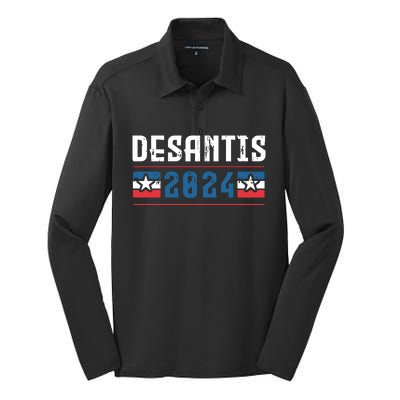 Ron Desantis 2024 For President Silk Touch Performance Long Sleeve Polo