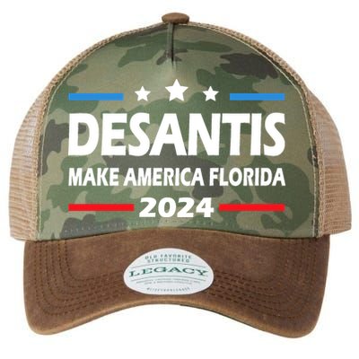 Ron DeSantis 2024 Make America Florida US Flag 2024 Election Desantis Florida Legacy Tie Dye Trucker Hat