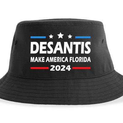 Ron DeSantis 2024 Make America Florida US Flag 2024 Election Desantis Florida Sustainable Bucket Hat