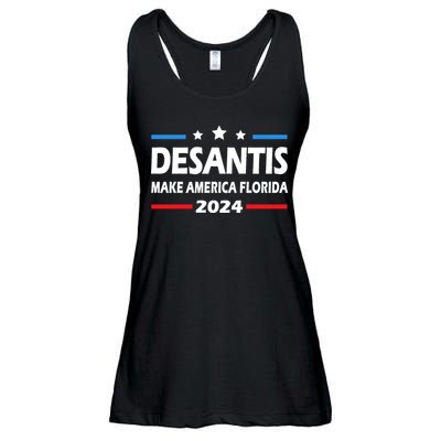 Ron DeSantis 2024 Make America Florida US Flag 2024 Election Desantis Florida Ladies Essential Flowy Tank