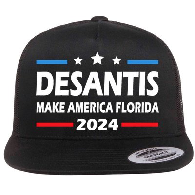 Ron DeSantis 2024 Make America Florida US Flag 2024 Election Desantis Florida Flatbill Hat