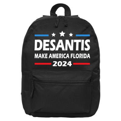 Ron DeSantis 2024 Make America Florida US Flag 2024 Election Desantis Florida 16 in Basic Backpack