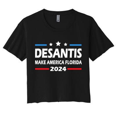Ron DeSantis 2024 Make America Florida US Flag 2024 Election Desantis Florida Crop Top
