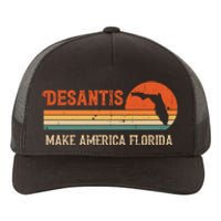 Ron DeSantis 2024 Make America Florida Vintage US Flag Yupoong Adult 5-Panel Trucker Hat