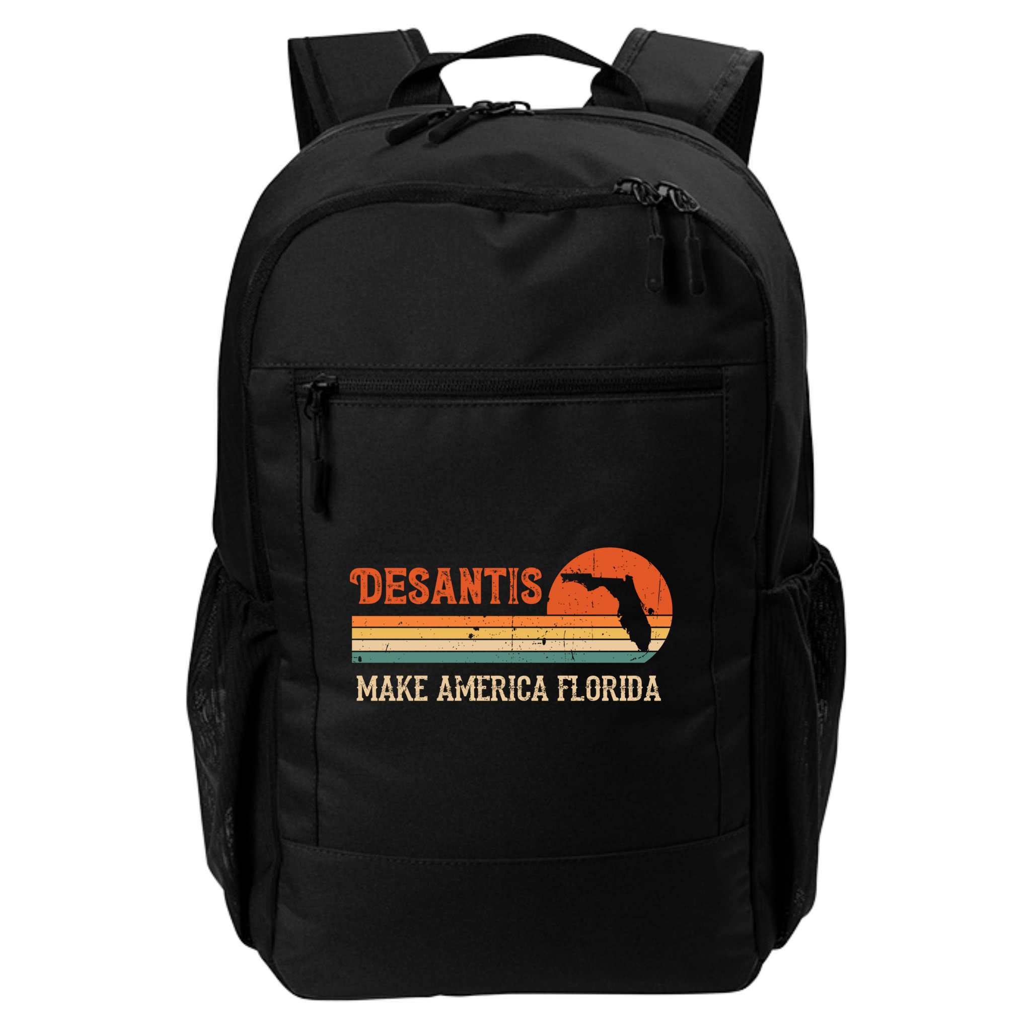 Ron DeSantis 2024 Make America Florida Vintage US Flag Backpack
