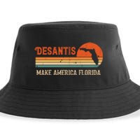 Ron DeSantis 2024 Make America Florida Vintage US Flag Sustainable Bucket Hat