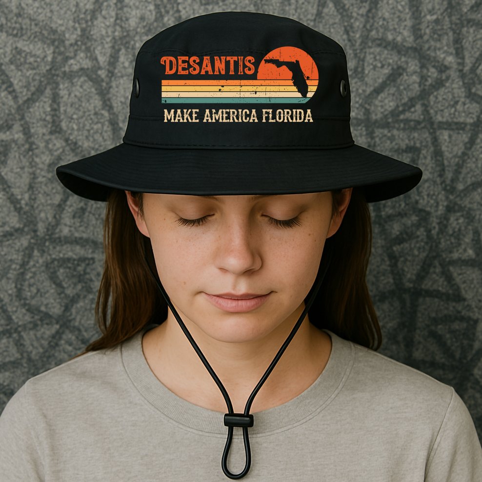 Ron DeSantis 2024 Make America Florida Vintage US Flag Bucket Hat