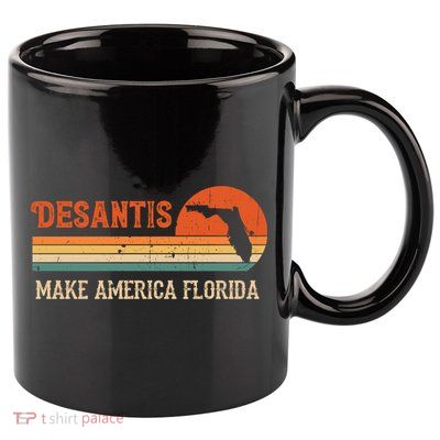 Ron DeSantis 2024 Make America Florida Vintage US Flag 11oz C Handle Ceramic Mug