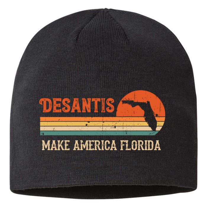 Ron DeSantis 2024 Make America Florida Vintage US Flag Sustainable Beanie