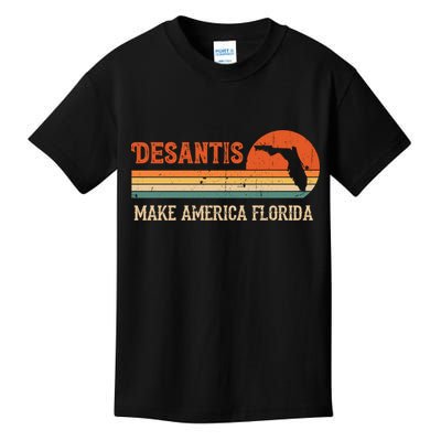 Ron DeSantis 2024 Make America Florida Vintage US Flag Kids T-Shirt