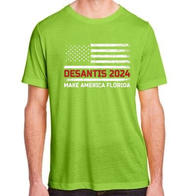 Ron DeSantis 2024 Make America Florida US Flag 2024 Election Desantis Florida Adult ChromaSoft Performance T-Shirt