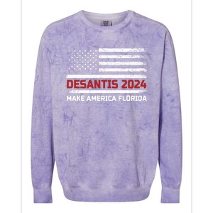 Ron DeSantis 2024 Make America Florida US Flag 2024 Election Desantis Florida Colorblast Crewneck Sweatshirt