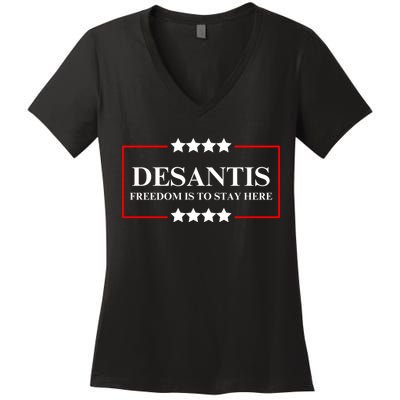 Ron DeSantis 2028 Presidential Election 2028 Freedom Women's V-Neck T-Shirt