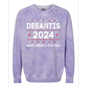 Ron DeSantis 2024 Make America Florida US Flag 2024 Election Colorblast Crewneck Sweatshirt