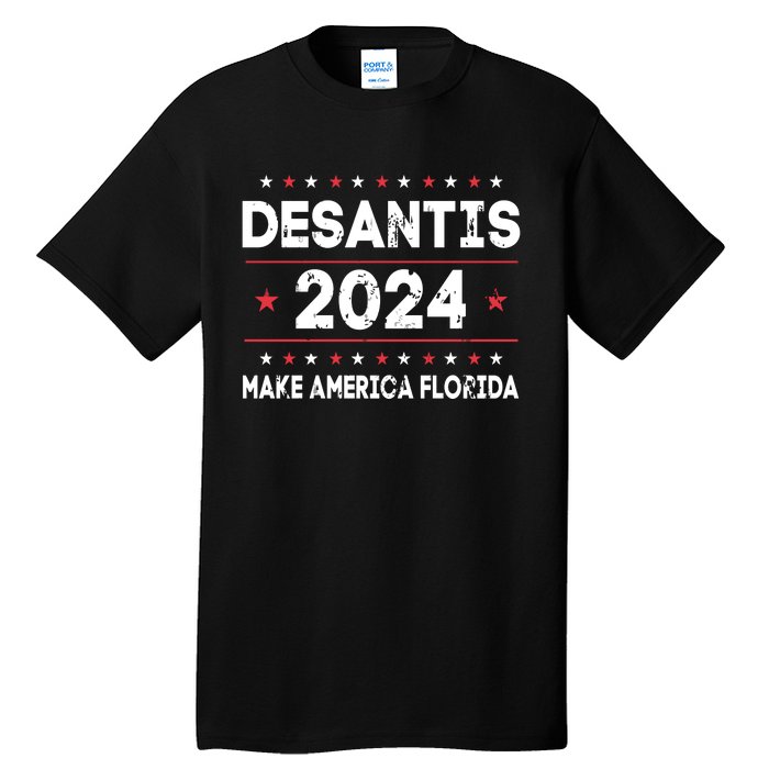 Ron DeSantis 2024 Make America Florida US Flag 2024 Election Tall T-Shirt