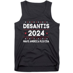 Ron DeSantis 2024 Make America Florida US Flag 2024 Election Tank Top