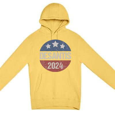 Ron Desantis 2024 Vintage & Distressed DeSantis For President In 2024 Premium Pullover Hoodie