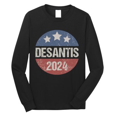 Ron Desantis 2024 Vintage & Distressed DeSantis For President In 2024 Long Sleeve Shirt