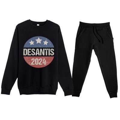 Ron Desantis 2024 Vintage & Distressed DeSantis For President In 2024 Premium Crewneck Sweatsuit Set