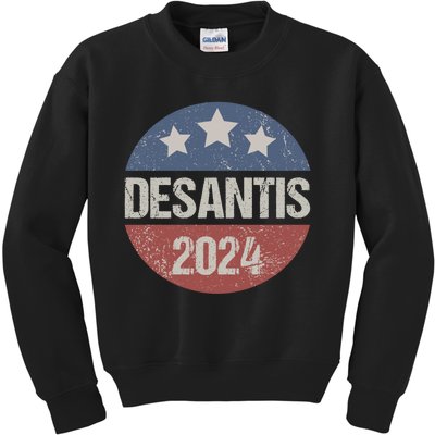 Ron Desantis 2024 Vintage & Distressed DeSantis For President In 2024 Kids Sweatshirt