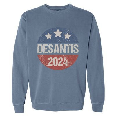 Ron Desantis 2024 Vintage & Distressed DeSantis For President In 2024 Garment-Dyed Sweatshirt