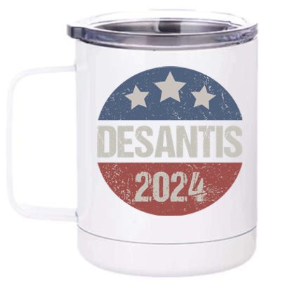 Ron Desantis 2024 Vintage & Distressed DeSantis For President In 2024 12 oz Stainless Steel Tumbler Cup