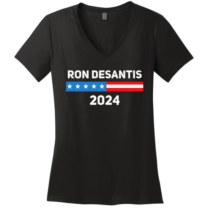 Ron Desantis 2024 Presidential Election Women's V-Neck T-Shirt