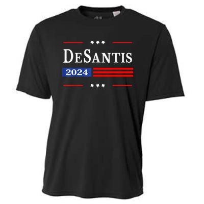 Ron Desantis 2024 For President American Flag Vintage Pro Cooling Performance Crew T-Shirt