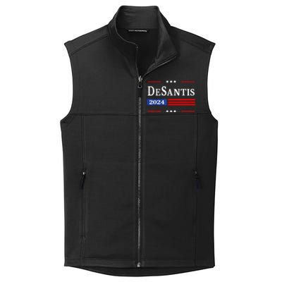 Ron Desantis 2024 For President American Flag Vintage Pro Collective Smooth Fleece Vest