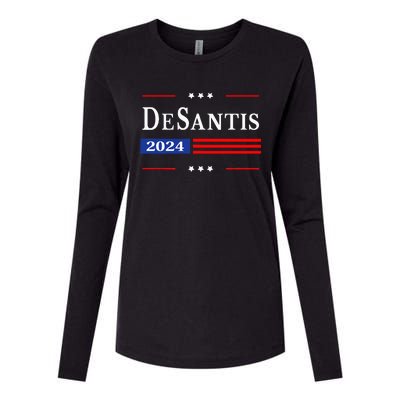 Ron Desantis 2024 For President American Flag Vintage Pro Womens Cotton Relaxed Long Sleeve T-Shirt