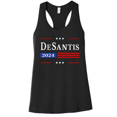 Ron Desantis 2024 For President American Flag Vintage Pro Women's Racerback Tank